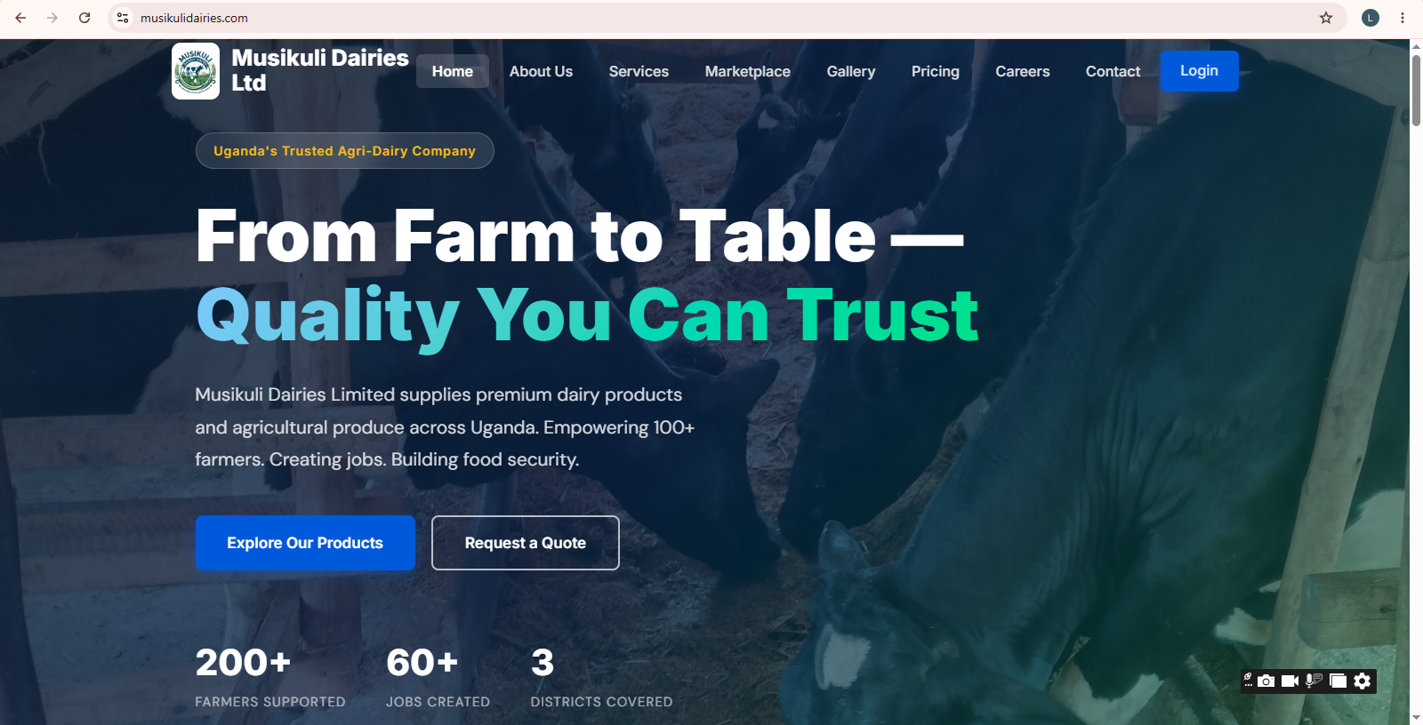 An Agro Farm produce Website
